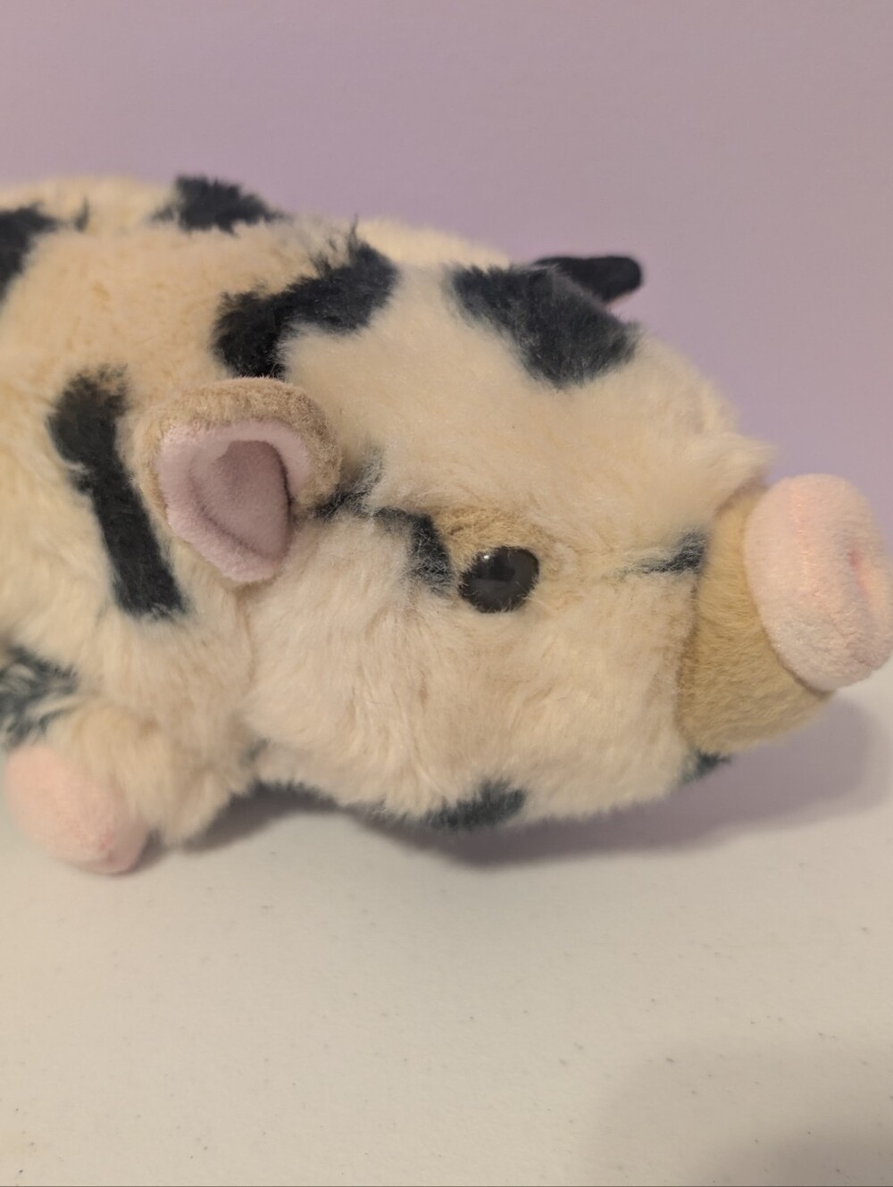Aurora Miyoni Spotted Pot Bellied Pig Plush Stuffed Animal Brown Black Pig 10"